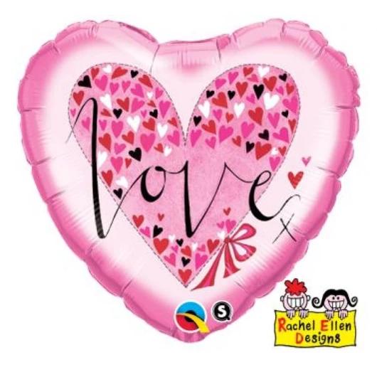 Szerelem Hearts Pink fólia lufi 46 cm