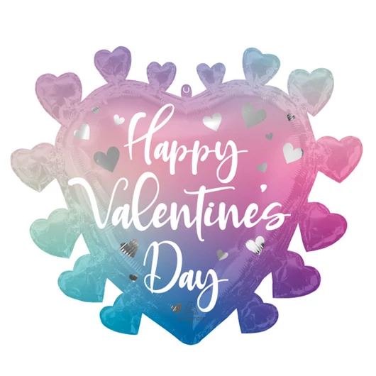 Happy Valentine's Day Ombre fólia lufi 68 cm
