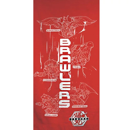 Bakugan Red Strike fürdőlepedő, strand törölköző 70x140cm