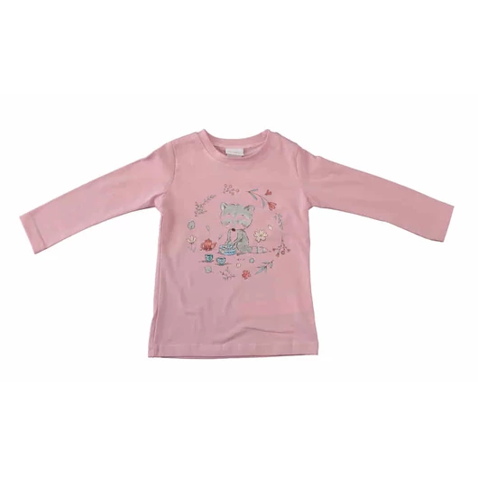 Hosszú ujjú kislány póló cuki mosómedve mintával