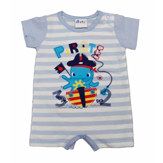 Rövid ujjú napozó pamut anyagból Polip mintával