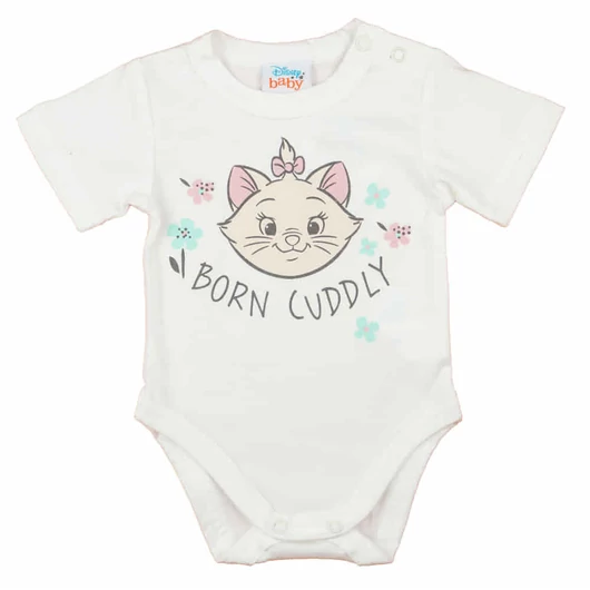 Rövid ujjú baba body Marie cica mintával
