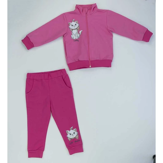 2 részes pamut kislány szabadidő szett Marie cica mintával