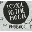 Kép 3/3 - "I love you to the moon and back" feliratos rövid ujjú baba body szürke