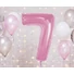 Kép 3/5 - Rózsaszín 7-es Light Pink szám fólia lufi 92 cm