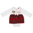 Kép 3/5 - Disney Minnie galléros| hosszú ujjú karácsonyi body| kombidressz kockás betéttel fehér