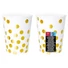 Kép 3/3 - Pöttyös Gold Dots White papír pohár 6 db-os 270 ml