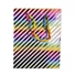 Kép 2/3 - Színes Striped csillámos papír ajándéktasak, ajándékzacskó 18x10x23 cm