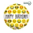 Kép 1/2 - Happy Birthday Emoji fólia lufi 46 cm