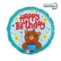 Kép 1/2 - Happy Birthday Smiley Bear fólia lufi 46 cm