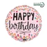 Kép 1/2 - Happy Birthday Pink Confetti fólia lufi 46 cm
