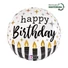Kép 1/2 - Happy Birthday Satin Candle fólia lufi 46 cm