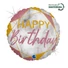 Kép 1/2 - Happy Birthday Glitter Marble Rose fólia lufi 46 cm