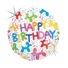 Kép 1/2 - Happy Birthday Balloons Dog Holo fólia lufi 46 cm