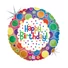 Kép 1/2 - Happy Birthday Rainbow Dots Holo fólia lufi 46 cm