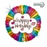 Kép 1/2 - Happy Birthday Retro Holo fólia lufi 46 cm