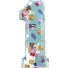 Kép 1/2 - Peppa malac Blue 1-es szám fólia lufi 66 cm