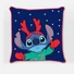 Kép 2/2 - Disney Lilo és Stitch, A csillagkutya Antler Karácsony párnahuzat 40x40 cm Velúr