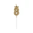 Kép 1/3 - Arany Champagne Crown 8-as számgyertya, tortagyertya 6 cm