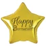 Kép 1/2 - Arany Happy Birthday Gold csillag fólia lufi 44 cm