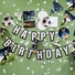 Kép 2/2 - Focis Kick It Happy Birthday papír felirat 180 cm