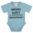 Kép 1/3 - Rövid ujjú baba body "Mosás előtt a kisgyereket távolítsa el!" felirattal