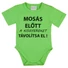 Kép 1/3 - Rövid ujjú baba body "Mosás előtt a kisgyereket távolítsa el!" felirattal