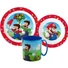Kép 1/2 - Super Mario Mushroom Kingdom étkészlet, micro műanyag szett bögrével 350 ml