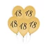 Kép 1/3 - Arany Happy Birthday 18 Gold léggömb, lufi 5 db-os 12 inch (30cm)
