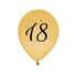 Kép 2/3 - Arany Happy Birthday 18 Gold léggömb, lufi 5 db-os 12 inch (30cm)
