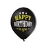 Kép 2/3 - Happy Birthday Black léggömb, lufi 6 db-os 12 inch (30cm)