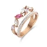 Kép 1/2 - Victoria Rose gold színű színes köves gyűrű