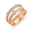 Kép 1/2 - Victoria Rose gold színű fehér köves gyűrű
