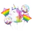 Kép 1/3 - Unikornis Rainbow fólia lufi 5 db-os szett