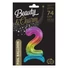 Kép 2/3 - Színes Rainbow 2-es szám fólia lufi talppal 74 cm