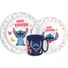 Kép 1/2 - Disney Lilo és Stitch Palms étkészlet, micro műanyag szett bögrével 265 ml