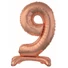 Kép 1/2 - Rose Gold 9-es szám fólia lufi talppal 74 cm
