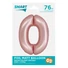 Kép 2/2 - Rózsaszín 0-ás Light Pink Mat szám fólia lufi 76 cm