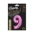 Kép 2/2 - Rózsaszín Satin Pink 9-es szám fólia lufi 76 cm
