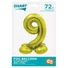 Kép 2/2 - Arany 9-es Gold szám fólia lufi talppal 72 cm