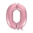 Kép 1/2 - Light Pink, Rózsaszín 0-ás szám fólia lufi 92 cm