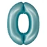 Kép 1/2 - Kék 0-ás Light Blue Mat szám fólia lufi 76 cm