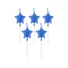 Kép 1/3 - Metallic Blue Star, Kék csillag tortagyertya, gyertya szett 5 db-os