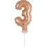 Kép 1/3 - Rose Gold 3-as szám fólia lufi tortára 13 cm