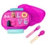 Kép 1/5 - Barbie Love szendvicsdoboz + evőeszköz szett