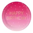 Kép 1/3 - Happy Birthday Golden Pink papírtányér 8 db-os 23 cm FSC