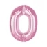 Kép 1/5 - Rózsaszín 0-ás Light Pink szám fólia lufi 92 cm