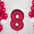 Kép 4/5 - Piros 8-as Red szám fólia lufi 92 cm