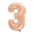 Kép 1/3 - Rose Gold 3-as szám fólia lufi 92 cm