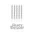 Kép 1/3 - Ezüst B&C Silver Happy Birthday gyertya szett 16 db-os